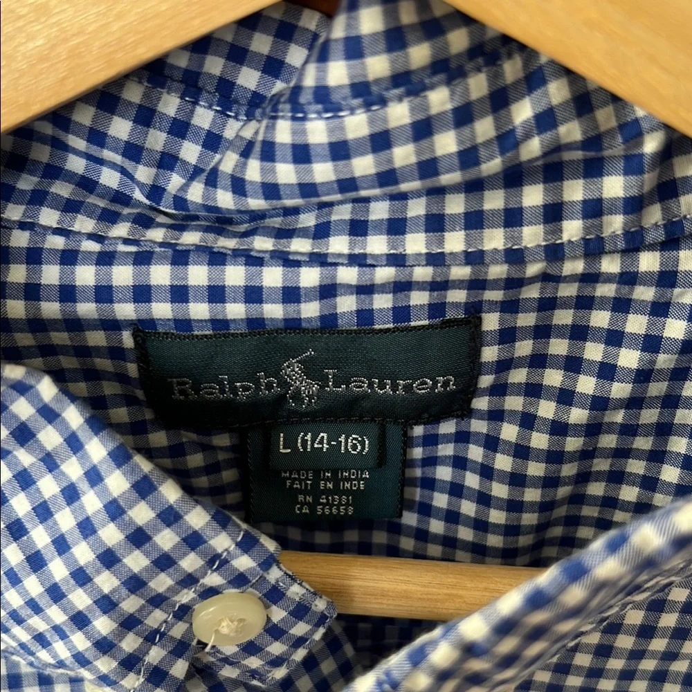Ralph Lauren blue checked button down